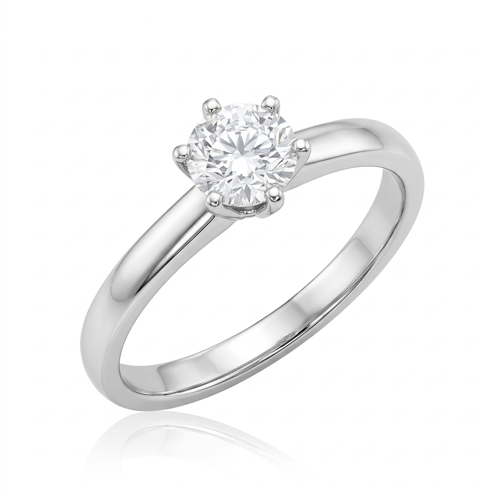 Ring in White Gold 18k with Diamond — Rings — White Gold 18k