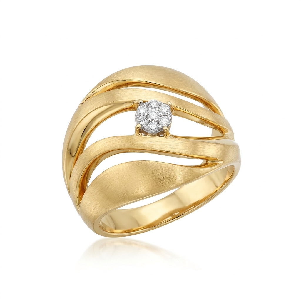 Ring in Yellow Gold 18k with Diamond — Rings — Yellow Gold 18k