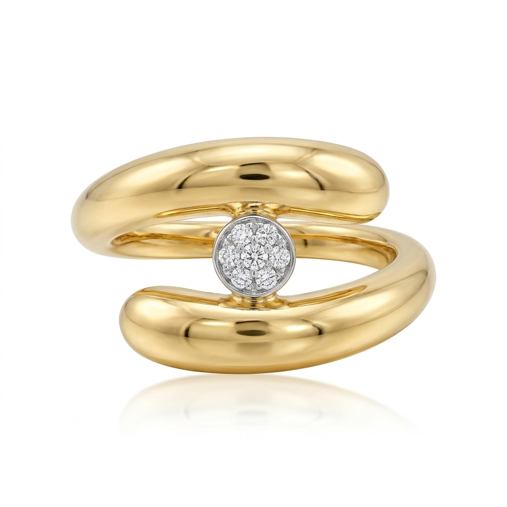 Ring in Yellow Gold 18k with Diamond — Rings — Yellow Gold 18k