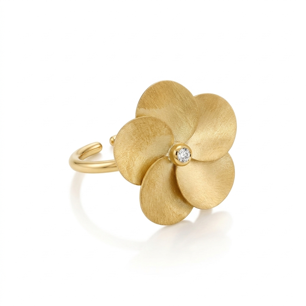 Ring in Yellow Gold 18k with Diamond — Rings — Yellow Gold 18k